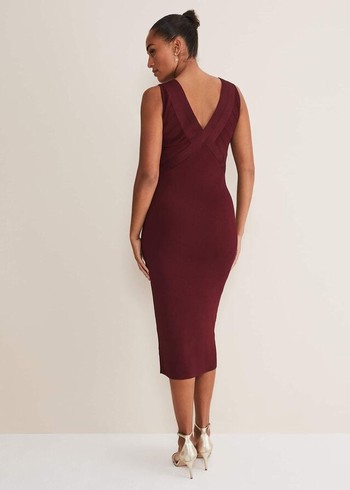 Phase Eight Fressia Cut Out Bandage Dress Burgundy Australia | VQ5701629